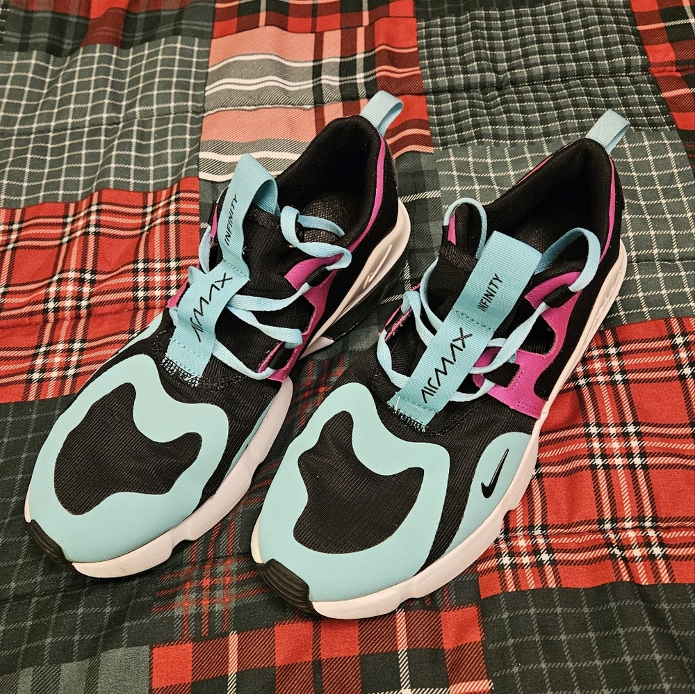Nike Air Max Infinity Athletic Shoes - Black, Blue, and Pink